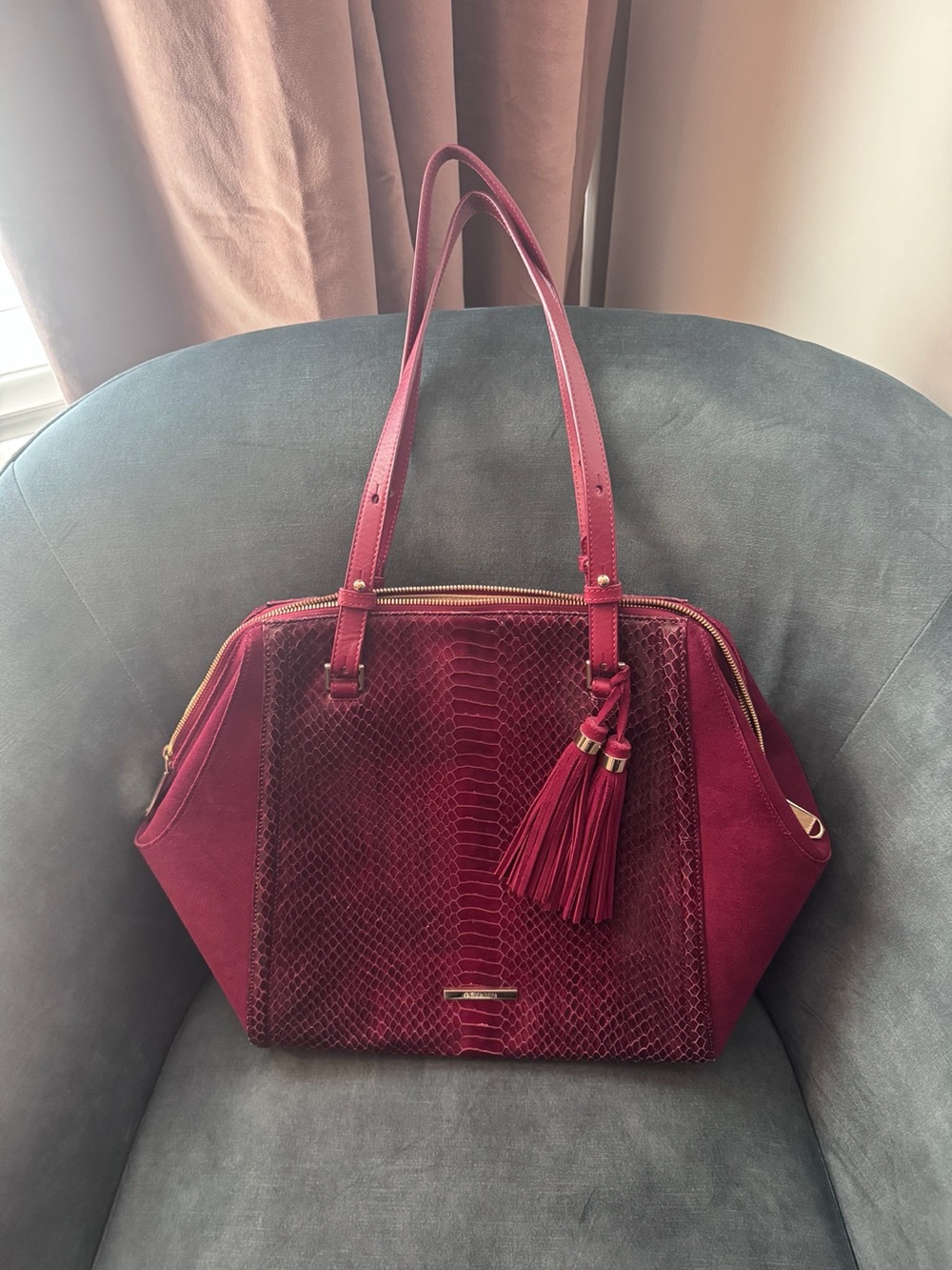 Brahmin Burgundy Leather Handbag